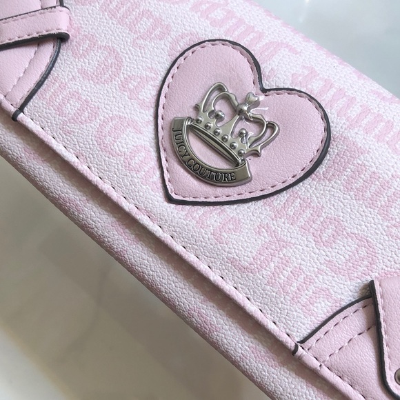 Juicy Couture Chiffon Pink Her Majesty Single Gusset Flap Clutch Wallet NWT - Picture 14 of 16